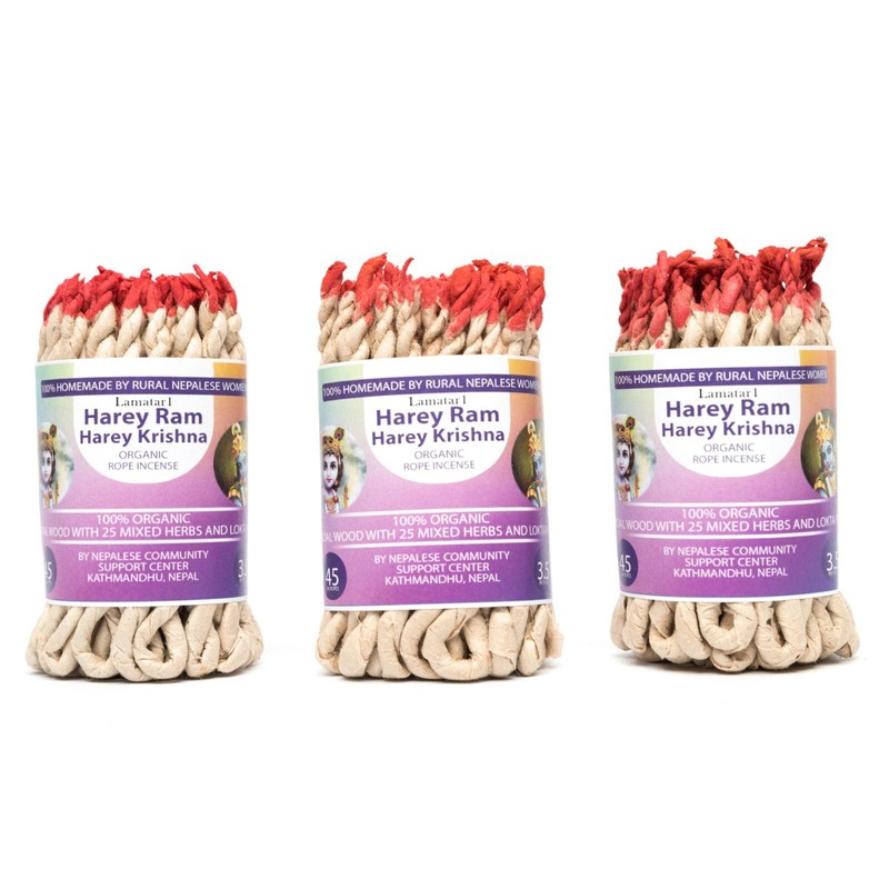 Lamatar1 Hare Ram Hare Krishna Natural Rope Incense Home Fragrance