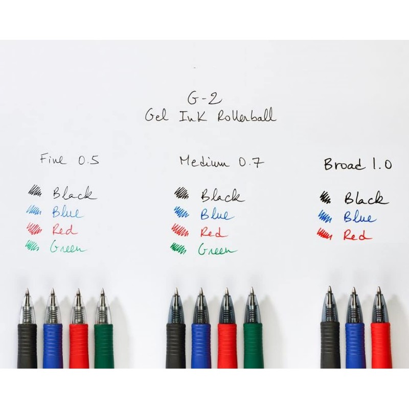 Pilot G207 Retractable Gel Rollerball, Black/Blue/Red/Green, 4 Count (Pack of