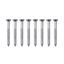 Musiclily 5x45mm Guitar Neck Plate Mounting Screws,Chrome(8 Pieces)