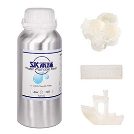 SK Water Washable 3D Printer Rapid Resin LCD UV-Curing Resin 405nm Standard Photopolymer Resin for LCD 3D Printing (White, 500g)