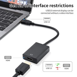 ELUTENG USB to HDMI Adapter USB 3.0/2.0 to HDMI 1080P Video Audio Converter Video Adapter Multiple for Desktop PC TV Compatible with Windows XP 7/8/ 8.1/10