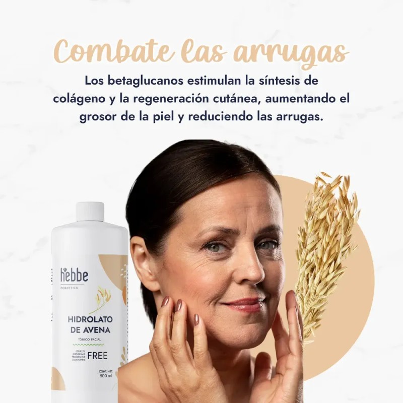 Hebbe Hidrolato Avena 500ml Tónico Calmante Piel y Cabello