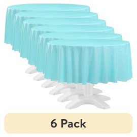 Unbranded Round Disposable Plastic Table Cover Waterproof Party Tableware Event Decor 6 Pc