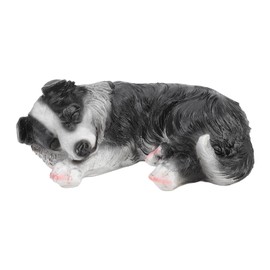 Zerodis Dog Garden Statue, Synthetic Resin Puppy Statue Waterproof Border Collie Animal Sculpture For Indoor and Outdoor Garden Lawn Decoration Gift