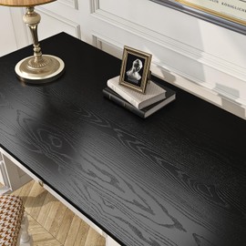 FunStick 24"x200" Wood Kitchen Countertop Contact Paper Peel and Stick Cabinet Covering Black Wood Wallpaper Adhesive Waterproof Wood Grain Contact Paper Wood Vinyl Wrap for Cabinets Table Counter Top
