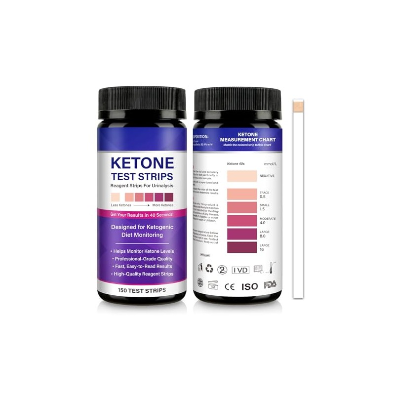 Ketone Urine Test Strips 150pcs for Ketogenic & Low-Carb Diets