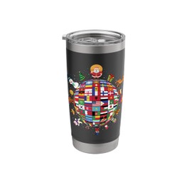 Flags Of The World Christmas Around The Globe Stainless Steel Insulated Tumbler