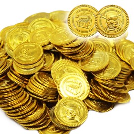 THE TWIDDLERS 180 Pirate Gold Coins Toy for Children's Birthday Parties - Pirate Parties, Treasure Chest, Treasure Hunt, Party Bags, Party Favours, Pinata