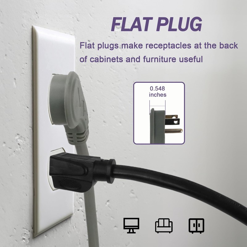 EP - Paquete de 2 cables de extensión de enchufe
