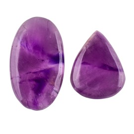 Natural Amethyst Gemstones and Crystals Cabochon Lot, DIY Jewelry Making Loose Gemstones, Chakra Healing Crystals, Wire Wrapping Cabochons, Pack of 2 Pcs