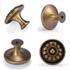 Fecraf 10 Pack Antique Brass Cabinet Knobs, Vintage Retro Drawer