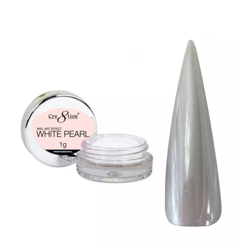 Cre8tion Nail Art Effect - 1 gram Color White Pearl