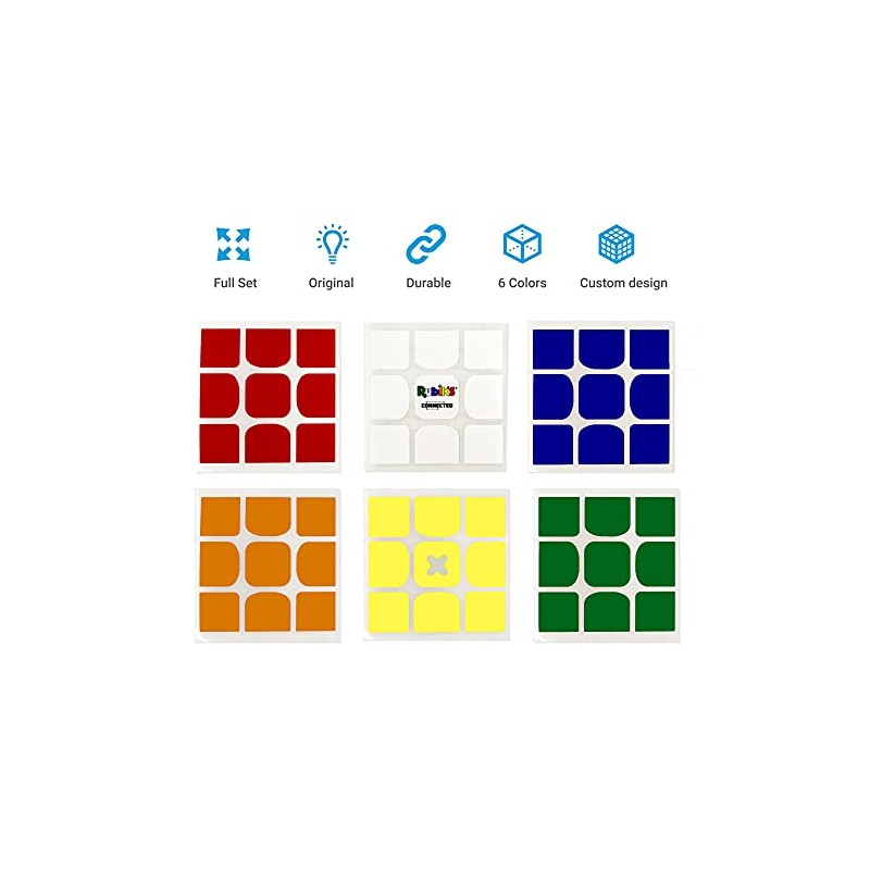 Rubik’s Connected Cube Replacement Stickers - Replacement Set of Stickers