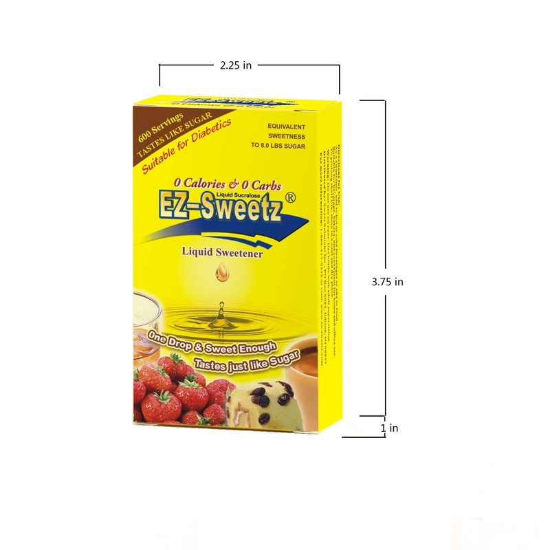 EZ-Sweetz (0.75 oz - Liquid Sweetener 600 Servings/Bottle) | 2-Bottle