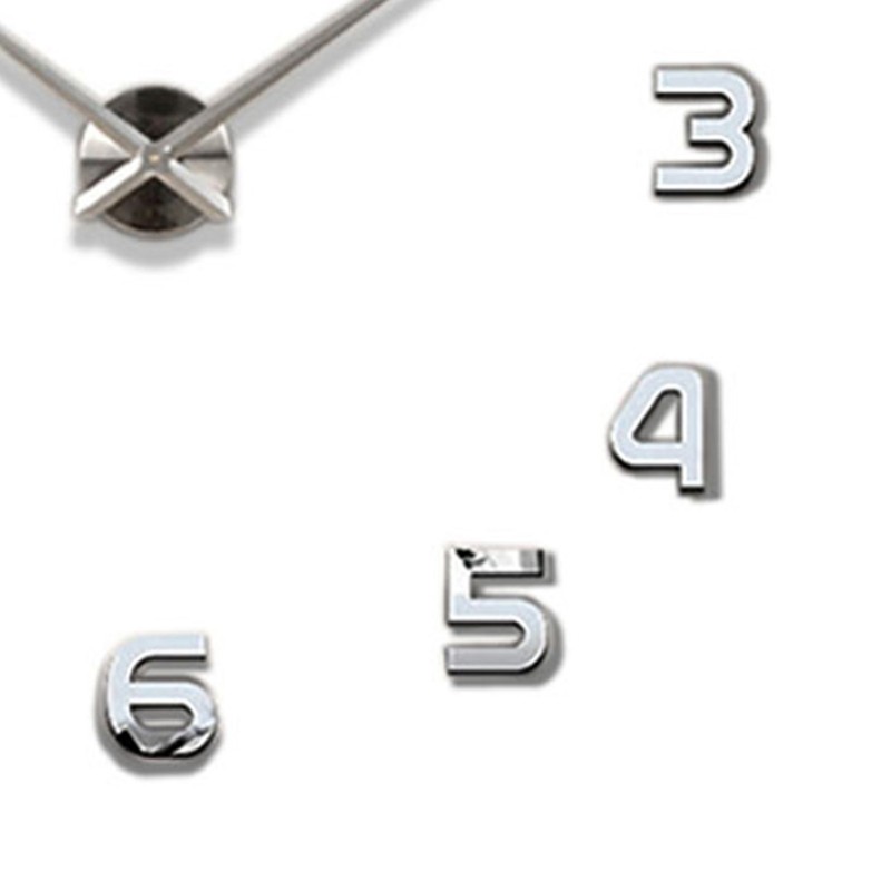 3D Number Large Wall Clock Silent Simple Fashionable Decorative Numeral