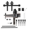 LUBANN 6.6FT Sliding Wood Barn Door Hardware Sliding Track Kit