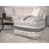 Karim Ivory Grey Faux Yarn Large Poufcolor: as Pic Color