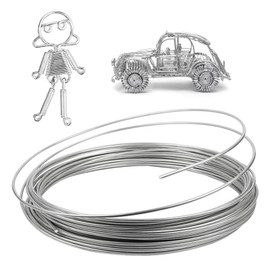 Craft Wire 3 mm x 10 m Flexible & Bendable Thick Wire Aluminium Wire Craft Wire Silver Wire Jewellery Wire Modelling Wire DIY Wire for Crafts Binding Wire for Jewellery Making Crafts