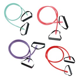 Sport-Thieme Fitness Tube | Länge: ca. 155 cm | Grün=leicht, Pink=mittel, Violett=stark, Rot=extra stark | ø 6 mm | extra lang, mit Griffen | für Anfänger oder Profi