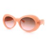 Womens Oval Round Thick Plastic Mod Fashion Fancy Arm Sunglasses