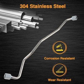 HIMARKLIF Upgraded Stainless Steel Exhaust Back Pressure EBP Sensor Tube Compatible with Ford F250 F350 E350 Excursion 7.3L Powerstroke Diesel 1999-2003 Replace#: 1C3Z9D477AA 1837875C1