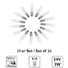 15 Pcs 3W 2700K Warmwhite Glass Bulbs Tapered Candles E10
