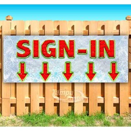Sign-In Down Arrow Banner 13 oz | Non-Fabric | Heavy-Duty Vinyl Single-Sided With Metal Grommets