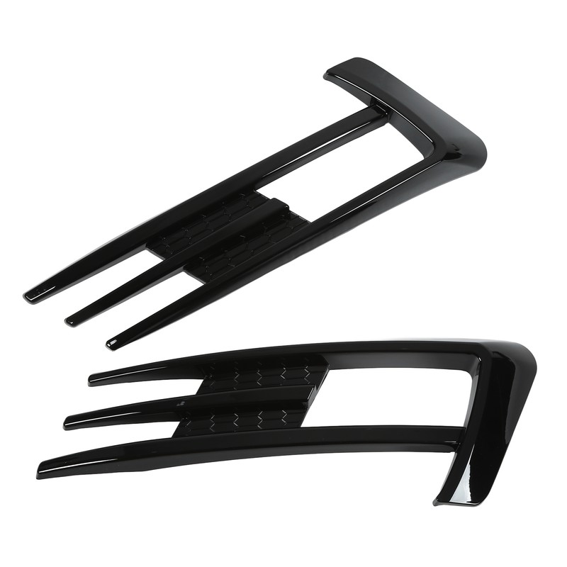 Glossy Black Front Fog Lamp Eyebrow Eyelid Cover Trim Replacement