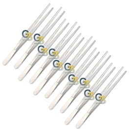 G.S 10 PCS DRESSING THUMB FORCEPS 6 INCH TISSUE TWEEZER 2CM SERRATED TIP STAINLESS STEEL INSTRUMENTS By G.S ONLINE STORE