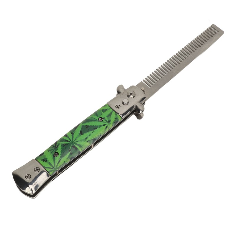 Switchblade Comb Stainless Steel Spring Comb Portable Pocket Beard Hair