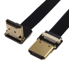 CY CYFPV FPV HDMI Male to HDMI Male Up Angled 90 Degree HDTV FPC Flat Cable for FPV HDTV Multicopter Aerial Photography (Up Angled 0.5m)