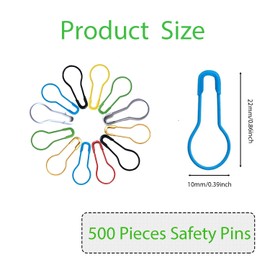 Erewa 500Pcs Mixed Colors Bulb Pins 0.8" Gourd Safety Pin Metal Calabash Pins Clothing Tag Pins for Craft Project, Home Accessories