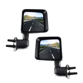 Make Auto Parts Manufacturing Set of 2 Left/Driver & Right/Passenger Side Textured Black Manual Folding Non-Heated Mirror For Jeep Wrangler 2007-2015 - CH1321271 CH1320271