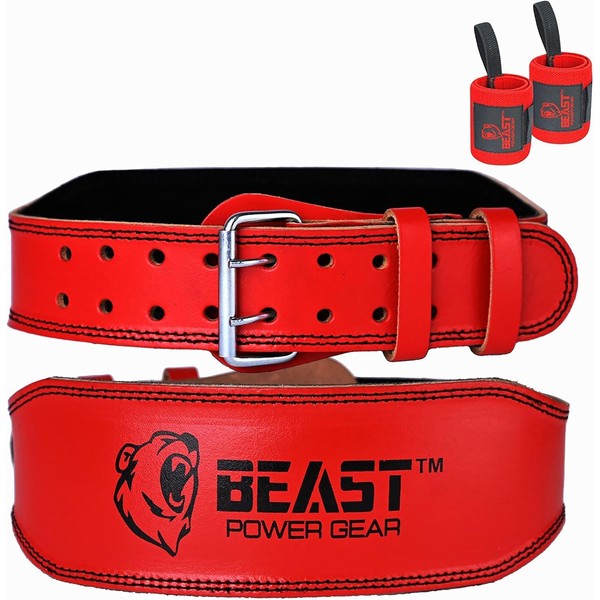 Beast Power Gear Weight Lifting Belt - 4” Genuine Leather