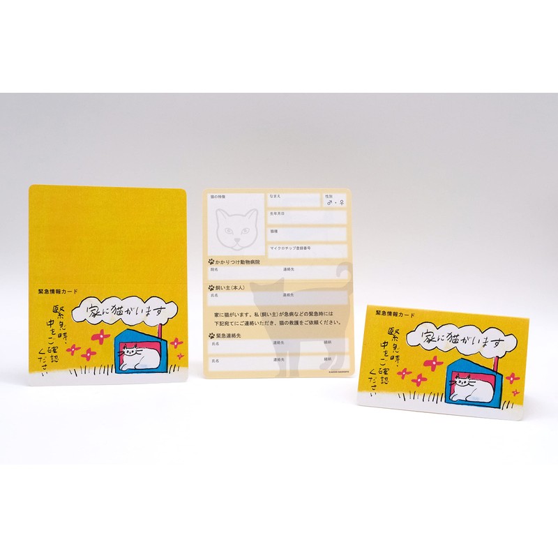 Cat at Home Emergency Information Cards Credit Card Size Set