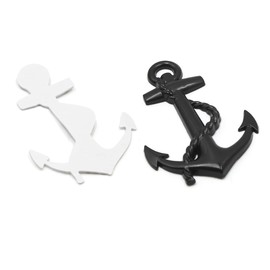Black Metal Boat Anchor Shape Car Auto Decor Sticker Adhesive Decal Custom Boating Bumper Sticker, for Tumblers, Laptops, Car Windows