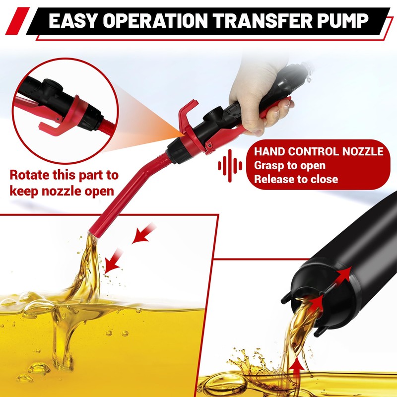 PUMPTOR Fuel Transfer Pump Battery Powered - Portable Gas Pump
