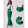 [Allegra K] Women's Suspender Jumpsuit Overalls Office Adjustable Straps Wide