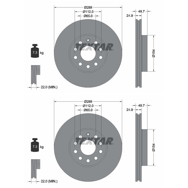 Textar 92120805 Brake Disc