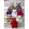 King Cole 9101 Knitting Pattern Childrens Teddy Bear Toys in