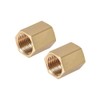 TOP-VIGOR 2Pcs Brass Pipe Fitting Connector Straight Hex Nipple Coupler