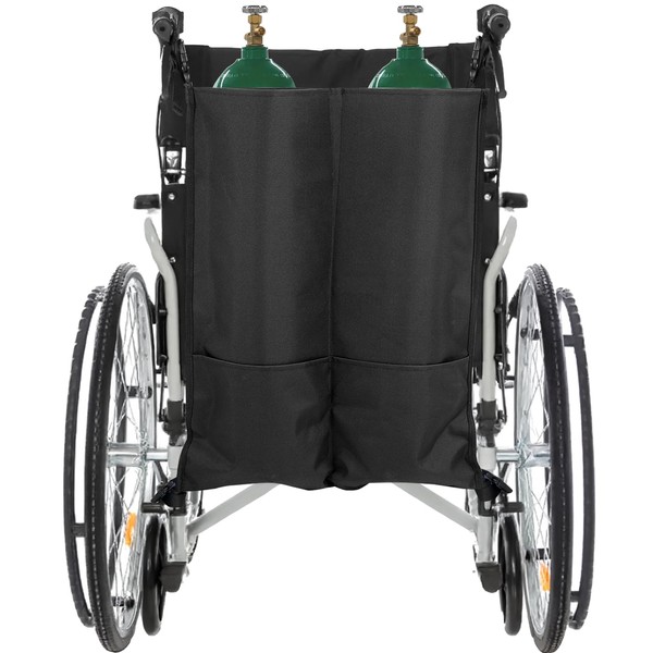 Dual Oxygen Tank Holder for Wheelchiars, Oxygen Cylinder Bag with