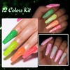 MTSSII Neon Reflective Gel Nail Polish, 12PCS Glitter Gel Nail