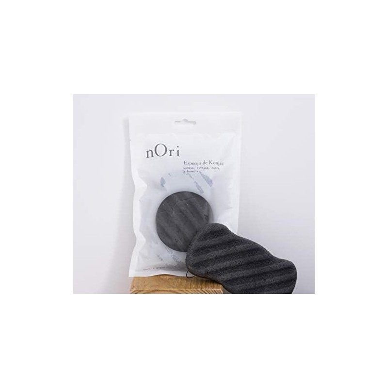 NORI Esponja KONJAC Corporal Carbon Bambu -KONJAC SPONGE NATURAL CHARCOAL