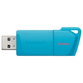 Kingston USB DataTraveler Exodia M, Capacidad: 128GB, USB-A 3.2 Gen 1, Color: Azul Neon, SKU: KC-U2L128-7LB