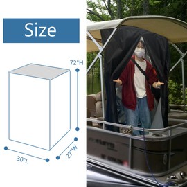 Privacy Tent for Boat Changing Room - Bimini Top Hanging Pontoon Instant Privacy Solution Curtain for Changing Clothes, 30" Lx27 Wx72 H