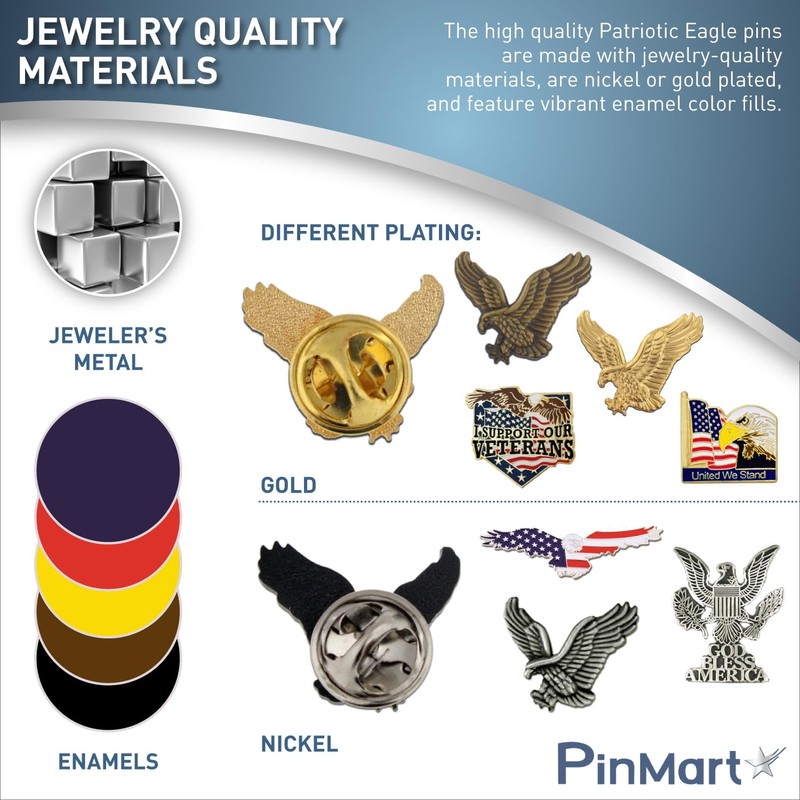 Gold Eagle Lapel Pin, 1 Piece