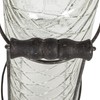 Creative Co-Op Glass vase in Metal Stand with Metal Frog