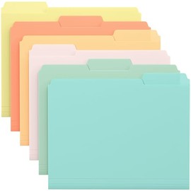 KTRIO Paquete de 6 carpetas de plástico de colores, carpetas de archivo para tamaño carta, carpeta de archivos de polietileno, colores surtidos, pesta