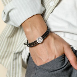 St Benedict Bracelets Sterling Silver San Benito Bracelet Saint Benedict Medal Catholic Jewelry Gifts for Men